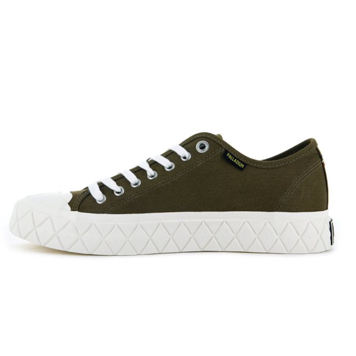 Palladium Palla Ace Canvas Low Tops Women's Sneakers Olive | UK Y467-QXT